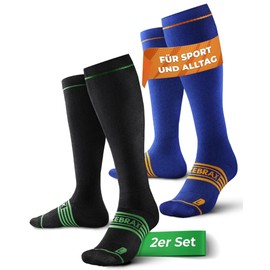 ZEBRAX® Compression Stockings for Men and Women [Size 35-47] to Promote Performance, Padded Support Stockings for Painless Jogging and Much More, Breathable Compression Stockings for Men, Set of 2, 1