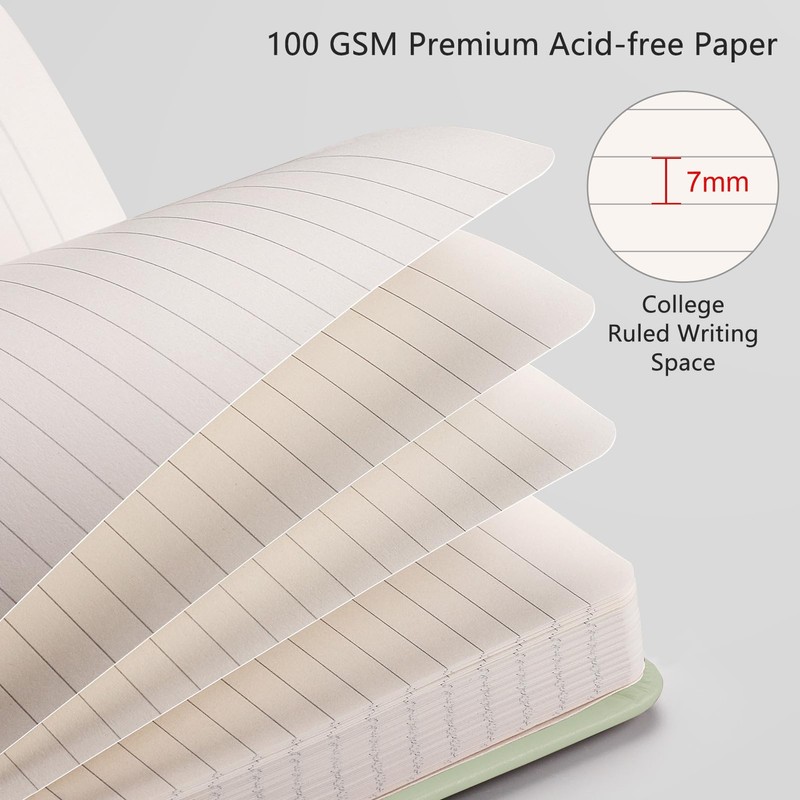 RETTACY Notebook Lined A5, Journal Diary with 192 Numbered Pages,
