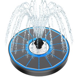 Yzert Solar Water Founatin White Flower Glass - No Battery, 3.5W Solar Fountain Pump for Bird Bath with 4 Fixed Rods&7 Nozzles, 2024 Bird Bath Fountains Solar Power for Garden, Outdoor, Pond,Pool