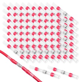 100 Pieces Solder Seal Wire Connectors Red,Red Solder Shrink Connectors,22-18 AWG Red Heat Shrink Connectors Heat Shrink Solder Sleeve Electrical Wire Terminals for Car,Marine,Stereo Electrical Joint