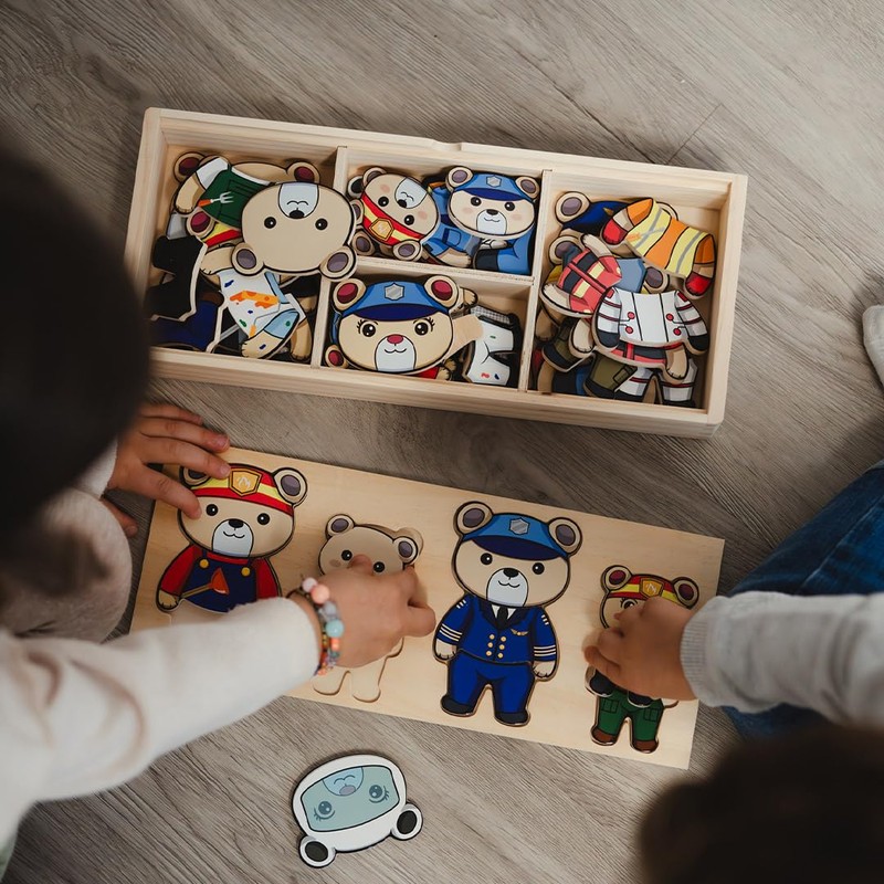 Dal Bears at Work Wooden Educational Toy Suitable for Ages