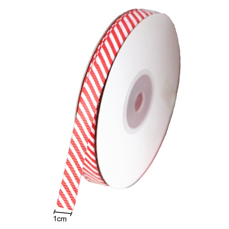 Bohue Christmas Peppermint Stripe Ribbon Candy Cane Ribbon Wired Edge