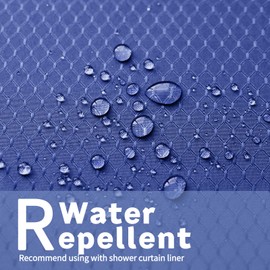 YISURE Navy Blue Shower Curtain for Walkin Tub, Polyester Fabric Waterproof Bath Curtain Sets with 12 Plastic Hooks, 70x60''