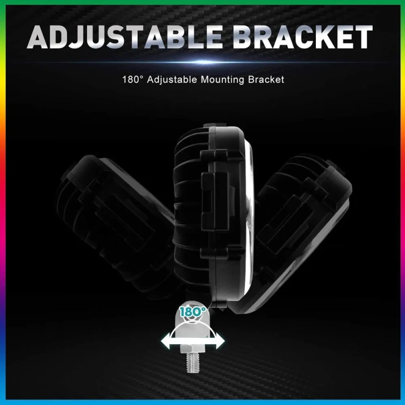 Bricologht Round 7 inch Front Bumper Spot LED Work Light