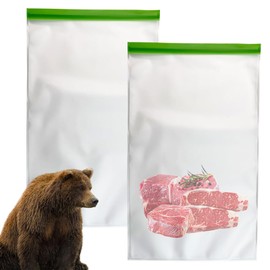 TAINESS Odor Proof Food Storage Bear Bags Reusable Zipper Barrier Bags Airtight Bags Keep Fresh and Waterproof for Backpacking, Camping, Outdoor Bear Proof Refrigerator Freezing (2 Pack)