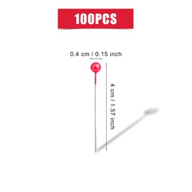 AIEX 100Pcs 1.5 Inch Sewing Pins Plastic Ball Head Straight Quilting Pins for Dressmaker Jewelry DIY Decoration, Art Craft and Sewing Projects (Red)