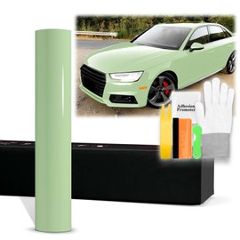 20"x60" (1.6FTx5FT) Matcha Green PET Super Gloss High Glossy Vinyl Wrap Auto Car Sticker Decal Film Sheet Bubble Free Air Release Technology with Tool Kit