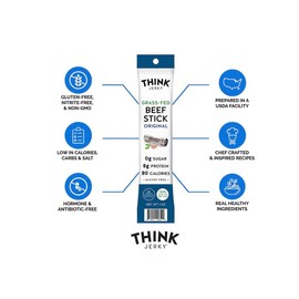 Think Jerky, Meat Stick Variety Pack, Original Grass-Fed Beef Sticks and All-Natural Turkey Sticks and Grass-Fed Jalapeno Beef Sticks (0.5 Ounce Sticks, Pack of 18 Sticks) - Sugar Free, Gluten Free, Non GMO, No Nitrates, Keto Friendly, Paleo, High Protei