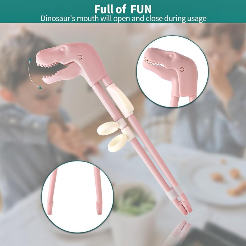 Kids Training Chopsticks, Reusable Dinosaur Trainer Chopsticks Helper Set, Cute