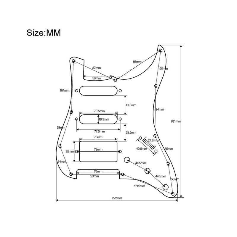 ROZILO 11 Hole Aged Pearl Strat HSS Pickguard Guitar BackPlate