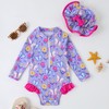 ADXSUN Baby Girl Swimsuit One-Piece Long Sleeve Rash Guard with