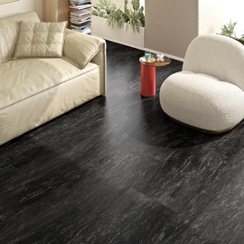 FunStick 15 Pcs 12x24 Peel and Stick Flooring Tiles Black Grey Marble Self Adhesive Vinyl Floor Tiles Peel and Stick Floor Tile Waterproof Vinyl Plank Flooring for Bathroom Kitchen Bedroom Wall Tiles