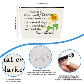 Inspirational Sunflower Gift for Women Girls Cosmetic Bags Sunflower Lover Gift Makeup Bag Graduation Birthday Gifts for Her Best Friends Sister Daughter Nurse Travel Cosmetic Pouch Make Up Bag