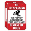 2PC Beware of Dog No Trespassing Sign, 14 x 10