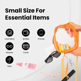 Clear Bag for Stadium Events – Stadium Approved Purse for Women, Durable Waterproof PVC, Adjustable Strap for Concerts,Sports (Red)