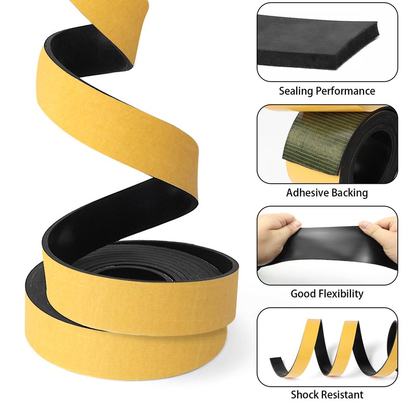 DGSL Neoprene Rubber Sheet Self Adhesive, 3" W x 1/8"