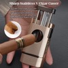 Cigar Cutter and Triple Jet Torch Lighter Set, Rose Gold,