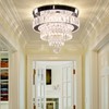 Finktonglan 11.8" Dimmable Crystal Ceiling Light with Remote, Mini Flush