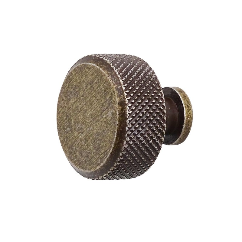 Decoranddecor Amelia Knurled 35mm Round Kitchen Cabinet Furniture Knobs Aluminium