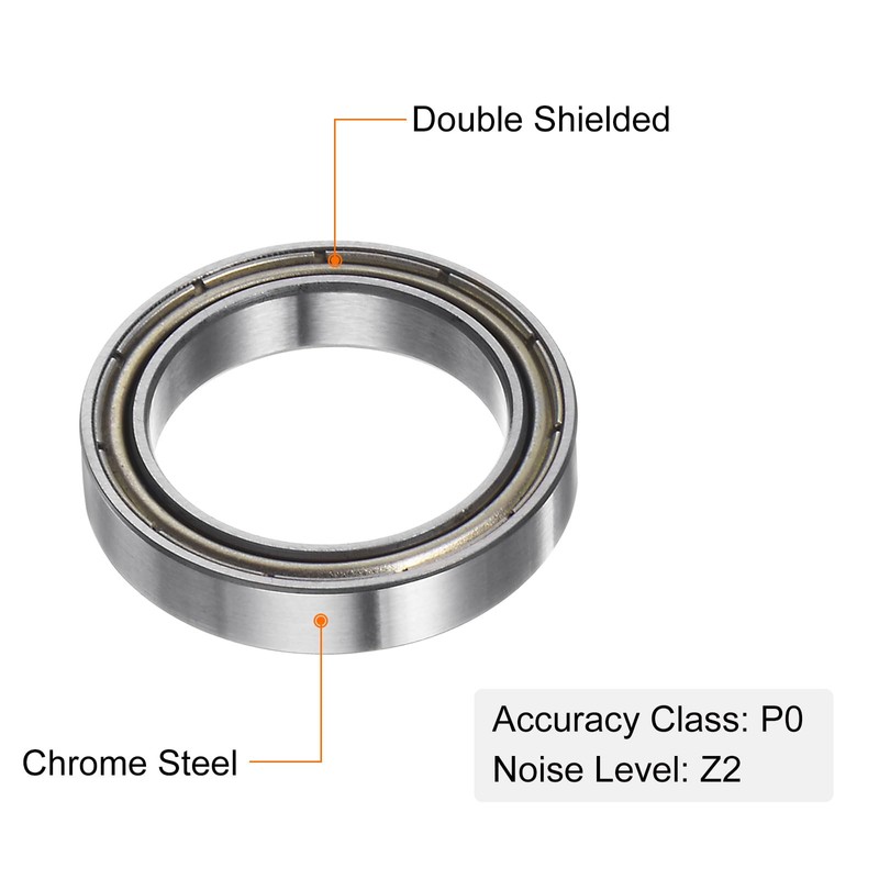 sourcing map 10pcs 6702ZZ Deep Groove Ball Bearings, Chrome Steel