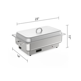 9 QT Electric Chafing Dish Food Servers and Warmers Stainless Steel Chafing Dish Buffet Set,Commercial Food Warmer with Temperature Control Display for Parties, Catering, Festivals