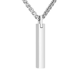 Dletay Memorial Pendant, Cuboid Memorial Pendant, Cremation Pendant, Urn Necklace, Removable, Stainless Steel, Men's, Women's, Memorial Jewelry, Black, Silver, Blue Color, Stainless Steel