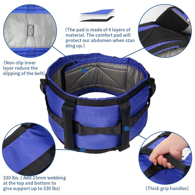 Ehucon Gait Belts with Padded Handles,Transfer Belts Physical Therapy Belt
