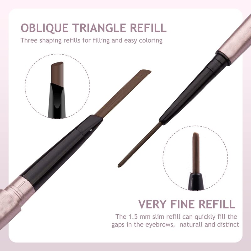 RICEEL Eyebrow Pen,Eyebrow Pencil with Brow Brush Double Ended Eyebrow