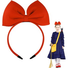 BABYZOCO Bow Headband Alice Band with Red Satin Bow Large Bow Decorative Headband with Bow Costume Jewellery Hair Accessories Satin Red