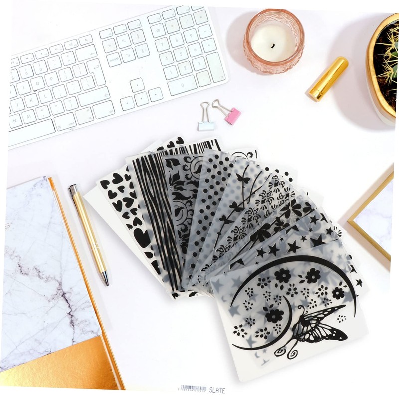 SHINEOFI 10pcs Embossing Template DIY Stencils for Card Making Scrapbooking