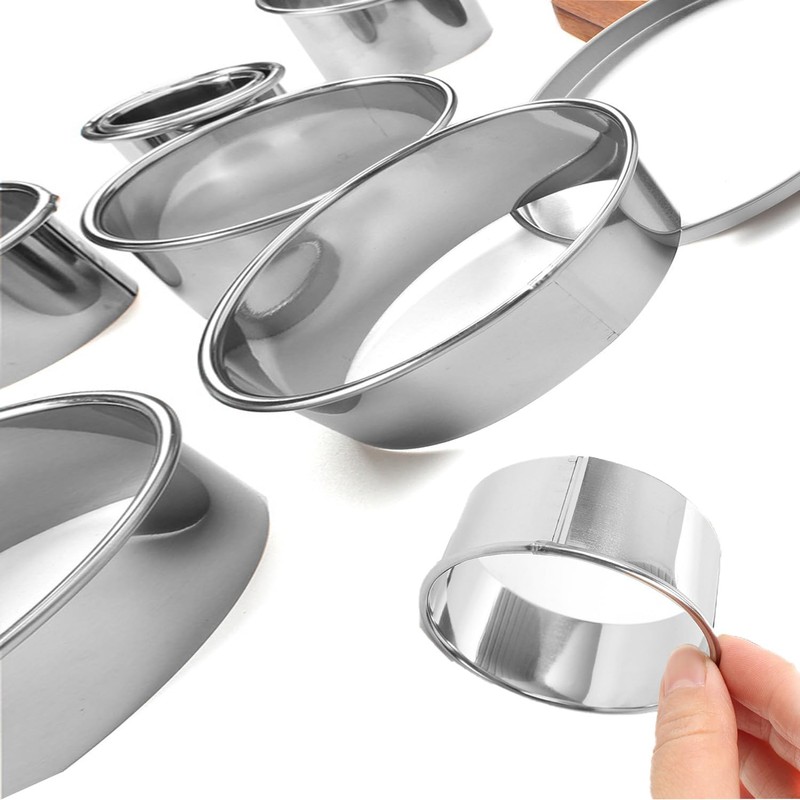 11 Pcs Premium Stainless Steel Round Cookie Cutters Set,Multi-Sized Circle
