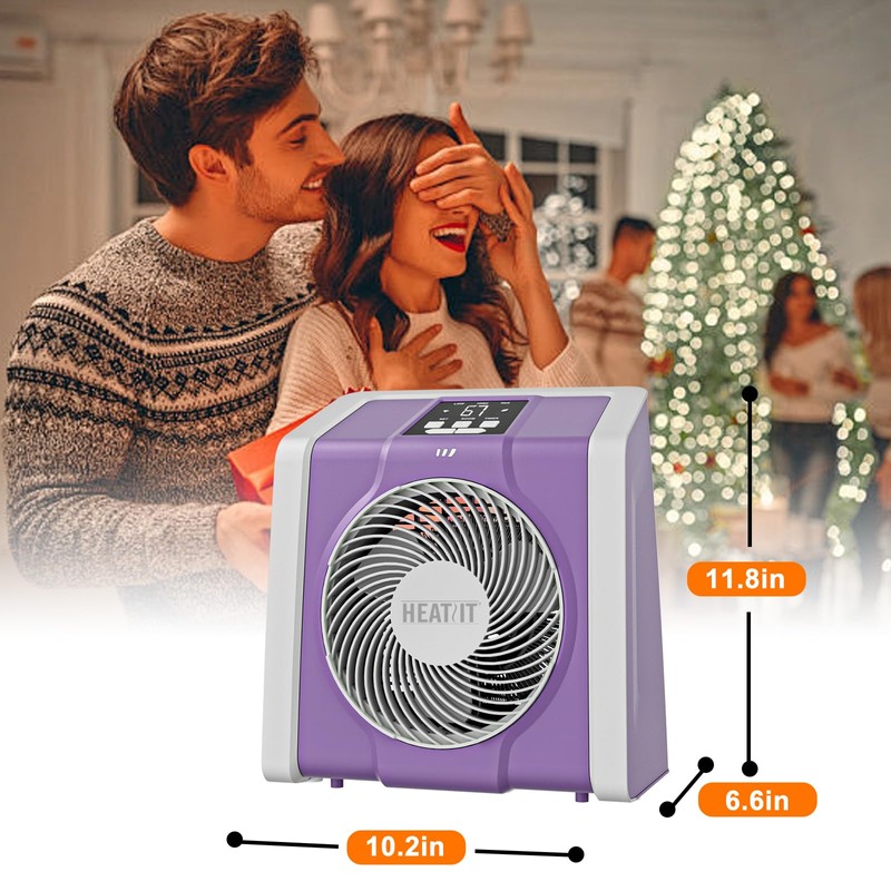 HEATIT Space Heater with Remote for Indoor, Digital Display with
