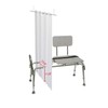 YISURE Split Shower Curtain for Bath Sliding Transfer Bench, White