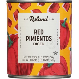 Roland Diced Red Pimiento Peppers, Specialty Imported Food, 28-Ounce Can ( 6 Count) - Packaging may vary