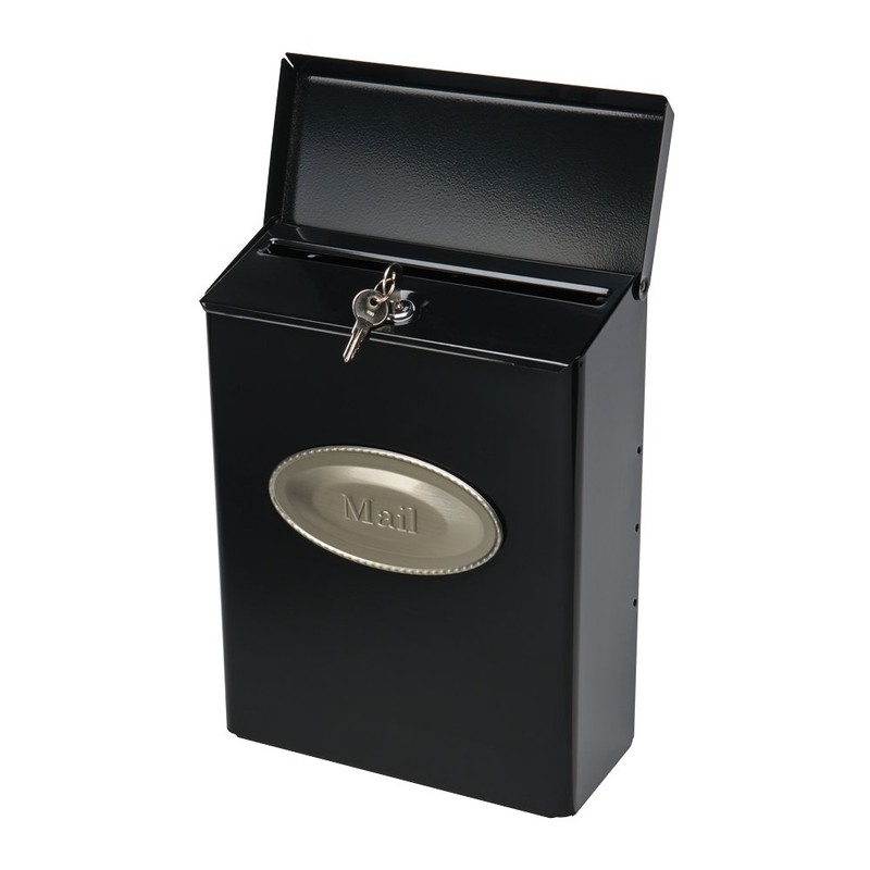 Gibraltar Mailboxes Designer Locking Medium Capacity Galvanized Steel Black, Wall-Mount