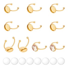 UNICRAFTALE 10 Sets 10mm Open Cuff Finger Rings for Jewelry Making
