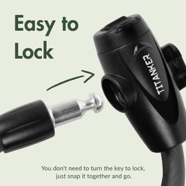 Titanker Bike Locks with Keys, Bike Lock Cable 6 Feet Coiled Secure Bike Cable Lock with Mounting Bracket, 1/2 Inch Diameter