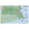 Physical State Map of Massachusetts - 23.3 x 16.5 Inches