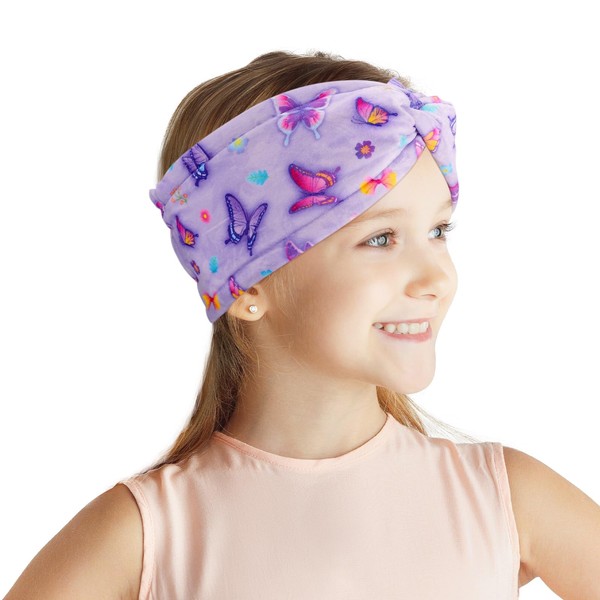 Kids Ear Warmer Headband Girls Fuzzy Lined Winter Headband Elastic