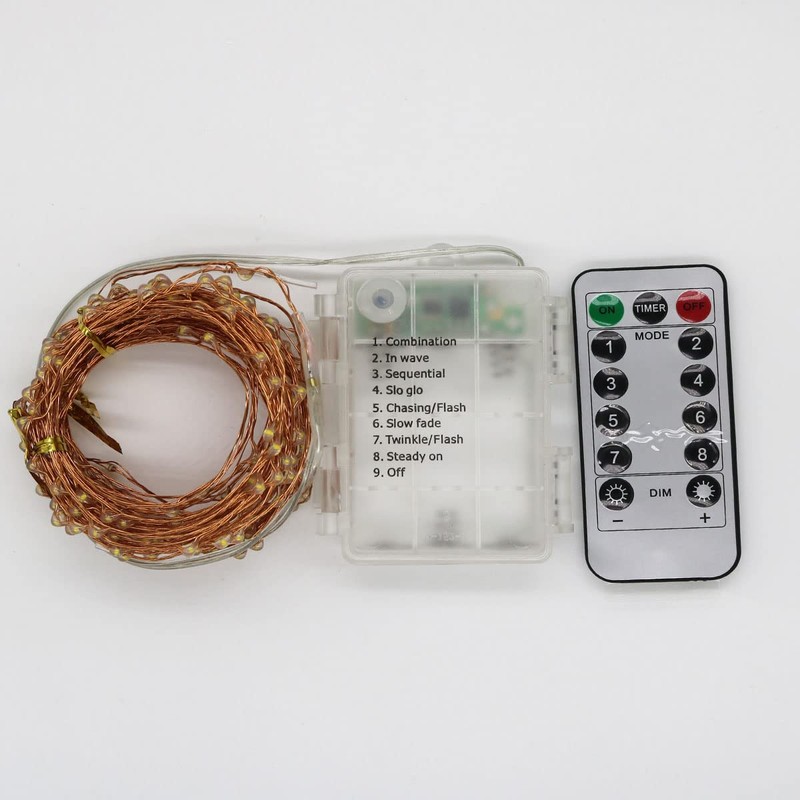 Dreamworth 40 Ft 240 LED's Copper Wire Lights,Remote Battery Operated