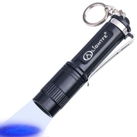 LIGHTFE Black light UV Light Keychain Flashlight with High Power UV 395nm LED Source High Power and Strong Beam for Pet Urine Detector Light, UV Glue Curing,Professional Art Repairing…
