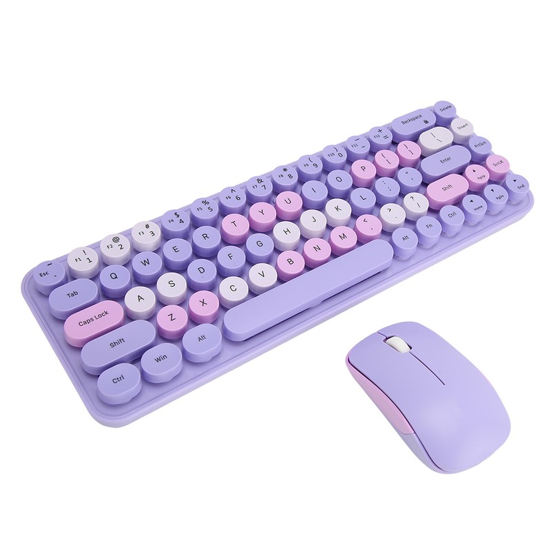 USB Keyboard Mouse 2.4G Wireless 68 Keys Low Consumption Retro