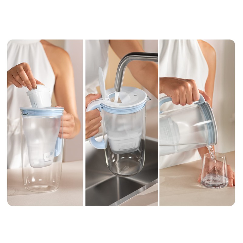 BRITA Marella Cool Filterkaraffe, 2,4 l, Blau, inkl. 1 Filterkartusche