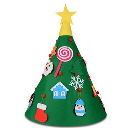 ANCLLO DIY Three-dimensional Christmas Tree, Upgraded Felt Christmas Tree with 18Pcs Hanging Ornaments, Xmas Gifts for Kids DIY Decorations, Fun Game