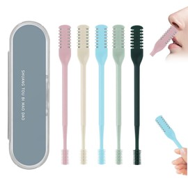 Generic PSKZNSZ 5Pcs 2-in-1 Nasal Hair Cutter, 360 Rotating Nose Hair Trimmer for Women Men, 2024 New Double Sided Nose Hair Knife, Portable Nostril Hair Remover Tool