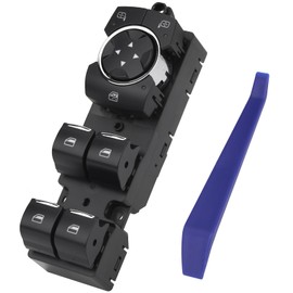 Obaee Master - Botón de interruptor de ventana eléctrica frontal del lado del conductor compatible con Ford Fusion 2013-2020, reemplazar Oem DG9Z14529AA, DWS1608, 1S14147, SW7339