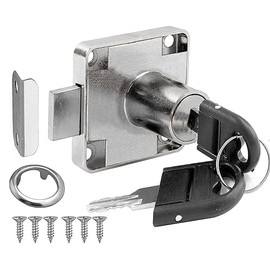 Litensh Cam Lock with Key Alike, Security Cabinet Lock Cupboard Lock Drawer Lock for Furniture Cabinet Mailbox Drawer Household Office (Silver)