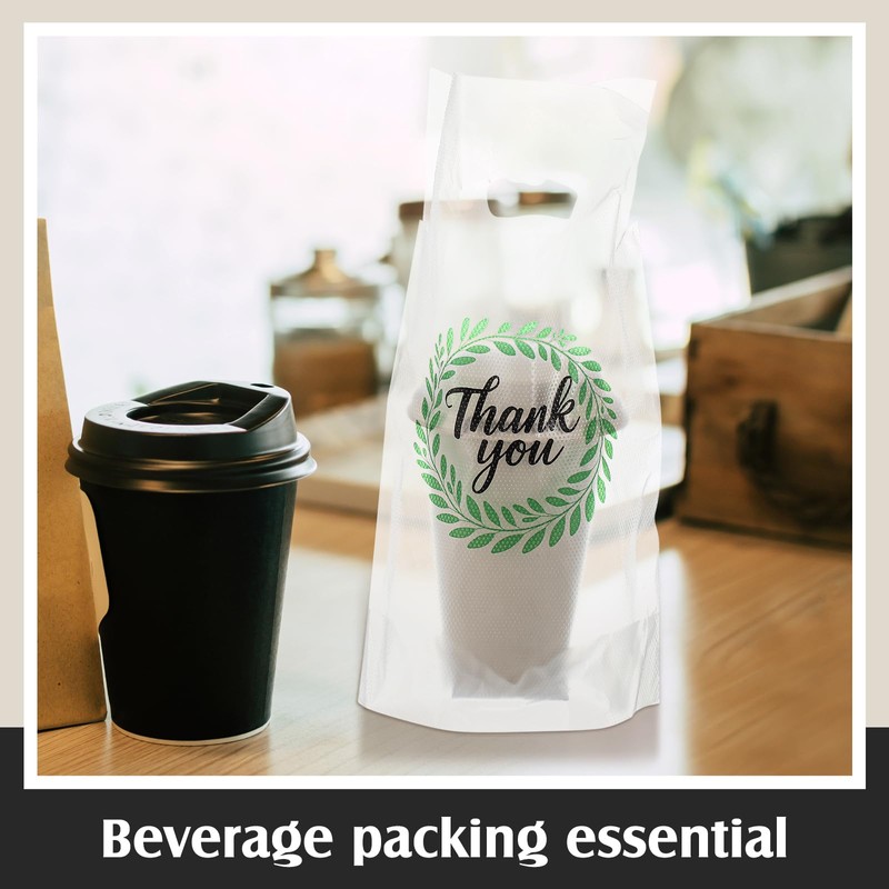 PerKoop PerKoop 500 Pcs Drink Carrier for Delivery Clear Cup