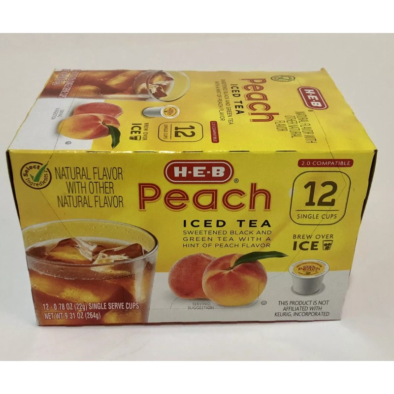 HEB (1) Box HEB K-Cup Pods Sweet Peach Iced Tea