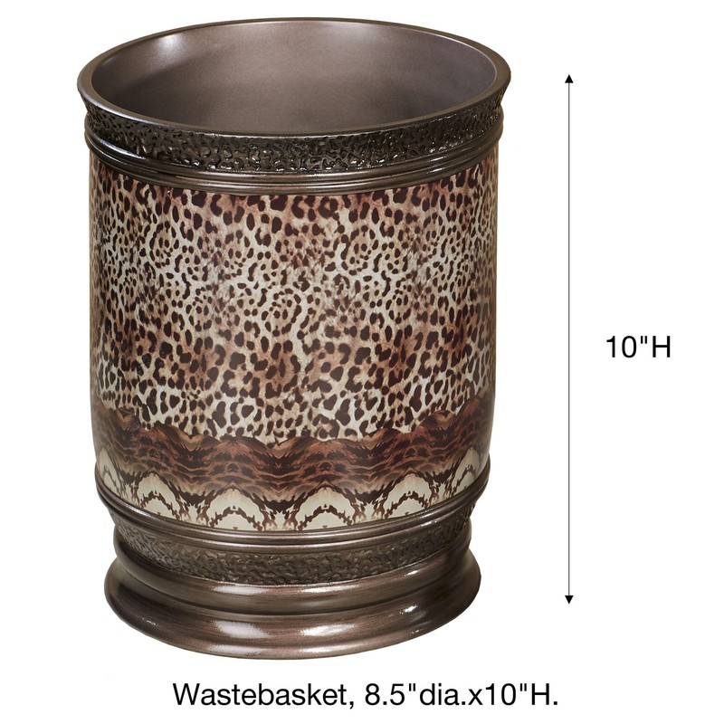 Touch of Class Mombasa Safari Animal Print Wastebasket Multi Warm